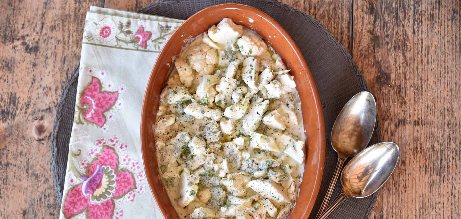 BAKED CAULIFLOWER WITH CAPER SAUCE