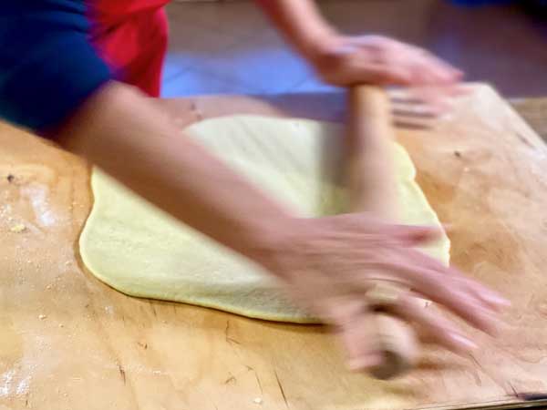 Hand-rolling Dough