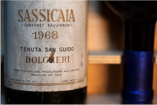 Bottle of Sassicaia wine form 1968 - Tenuta San Guido