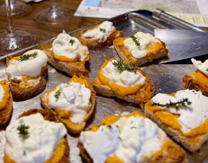 Creamy Squash and Burrata Bruschetta