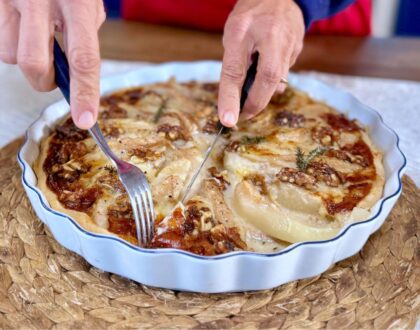 Gorgonzola and Pear Quiche