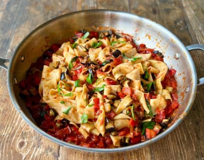 Handmade Pappardelle with Summer Roasted Vegetables