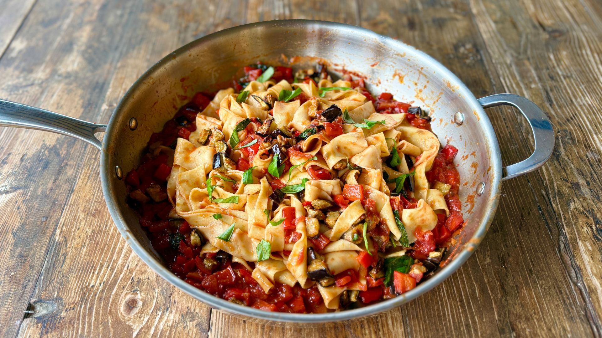 Handmade Pappardelle with Summer Roasted Vegetables