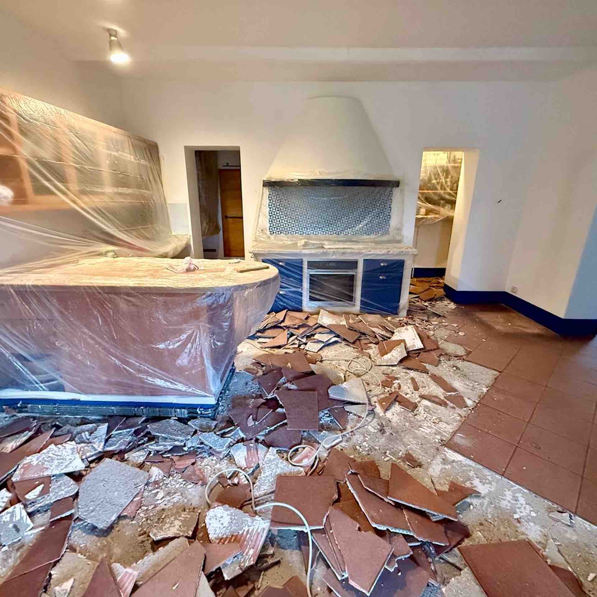 Tuscan kitchen renovation in a restored Italian farmhouse