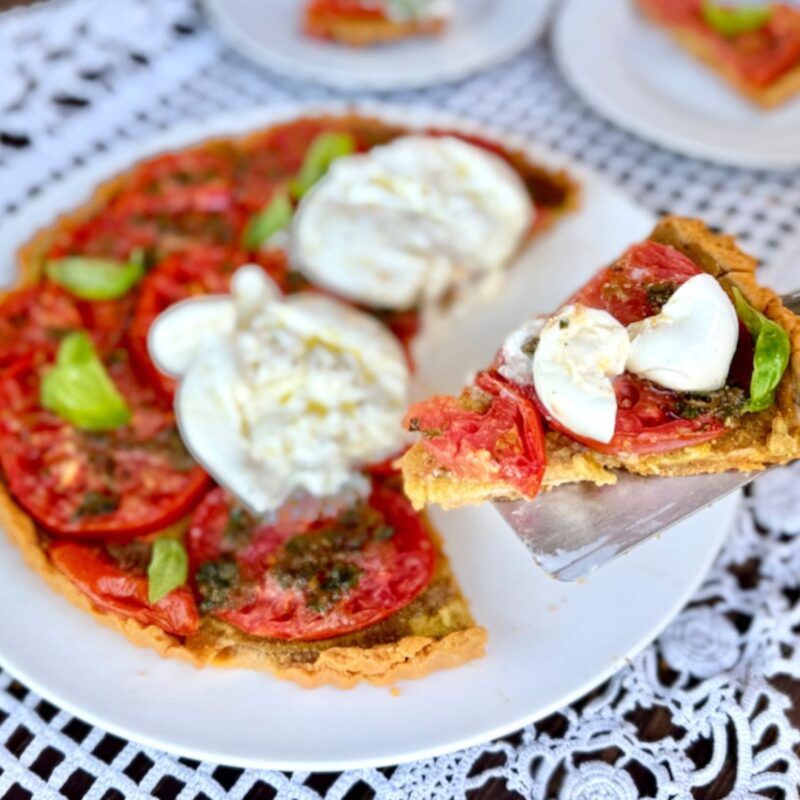 Rustic Tuscan Tomato & Burrata Tart