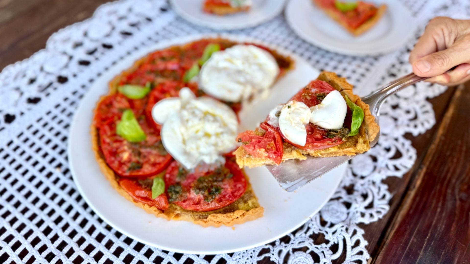 Rustic Tuscan Tomato & Burrata Tart